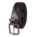 Tommy Hilfiger Men's Braided Belt, Tan, 36