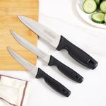 Nestasia Stainless Steel Kitchen Knife Set of 3 for Home (10 Inch, 9 Inch, 8 Inch) - Rust-Resistant Sharp Vegetable Knife with Non-Slip Handle for Cutting, Chopping, Slicing & Cooking
