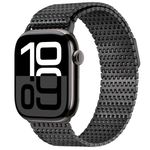 Anlinser Strap Compatible with Apple Watch Band 49mm 46mm 45mm 44mm 42mm, Magnetic Loop Metal Bracelet with Case Designed for Apple Watch Ultra 2 Ultra Series 10 9 8 7 6-1 SE (46/45/44/42, Black)