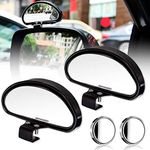 Blind Spot Mirrors, 2PCS Wide Angle Mirror Car Safety Auxiliary Side Mirror with 2PCS Small Blind Spot Mmirrors for Car Truck Traffic (whole mirror)