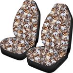 HUGS IDEA 2 PCS Husky Car Seat Covers Front Seats Only Fit for Cars, Trucks, SUV, or Van Mat Cushion