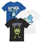 Cotton Soul Disney Monsters Inc Mike & Sully Pack Boys T Shirt, Pack Multi, 5-6 Years