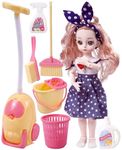 Toyshine Cute Alia Doll Super Wash Cleaning Play Toy Set with Movable Hands and Joints Pretend Play Kit Toys for Kids Role Play Set for Age 3+