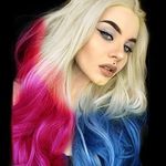 Long Pink Blue Wigs for Women Curly