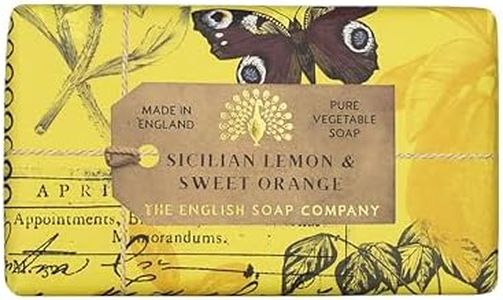 The English Soap Company Anniversary Wrapped Soap Bar, Citrus Shea Butter Soap Bar, Moisturising Soap Bar for Face and Body, Sicilian Lemon and Sweet Orange Scent 190g