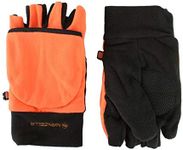 Manzella Mens Fleece Cold Weather Convertible Hunting Glove with Thinsulate, Orange, Large