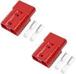 Anderson Type Plug Connector, YEESON 2Pcs 175AMP 600V RED Plug Cable Terminal Battery PowerBattery Quick Connector with Solid Copper Terminals