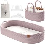 J&JOO Baby Changing Basket - Portable, Foldable, Changing Pad for Dresser, Changing Table Topper, Living Room Changing Pad, Gift for Baby Shower