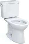 TOTO Drake Two-Piece Elongated 1.6 GPF Tornado Flush Toilet with CEFIONTECT, Cotton White - CST776CSG#01