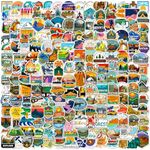 200Pcs Camping Stickers,Waterproof Outdoor Hiking Adventure Stickers for Water bottles,laptop,Car,Luggage,Vinyl Nature Travel Stickers for Camper,Adults,Teens,Boys