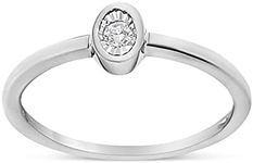 Haus of Brilliance .925 Sterling Silver 1/20 Cttw Miracle Set Diamond Oval Shaped Promise Ring (J-K Color, I1-I2 Clarity) - Size 7