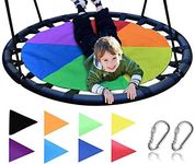 Royal Oak Saucer Tree Swing ,Giant 40 Inches with Carabiners and Flags, 700 lb Weight Capacity, Steel Frame, Waterproof, Easy to Install with Step by Step Instructions, Non-Stop Fun! (Multicolored)