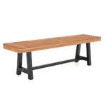 MFSTUDIO Wooden Garden Bench 3 Seater, 100% Acacia Wood Bench, Weather-Resistant, Surface Pre-treated with oil, Outdoor Porch Patio Park Seat Chairs, Teak Color (1)