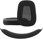 Geekria Mesh Fabric Replacement Ear Pads + Headband Compatible with Logitech G633, G635, G933, G935 Headphones Replacement Headband Pad + Ear Cushions/Cushion Pad Repair Parts (Black)