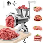 Manual Meat Grinder, Stainless Steel Hand Meat Grinder for Home Use, Fast Cutting & Easy Cleaning, Meat Mincer Machine & Sausage Stuffer, Widespread use for Beef, Cookie, Vegetable, Pepper