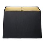 Royal Designs, Inc. Rectangle Hardback Lamp Shade, HB-613-16BLK, Black, (7 x 14) x (9 x 16) x 11