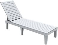 YITAHOME Chaise Outdoor Lounge Chair with Adjustable Backrest, Multi-Functional Patio Loungers Easy Assembly & Lightweight, Waterproof Poolside Chaise Lounge with 265lbs Capacity, Grayish-White