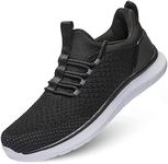 Ranberone Men's Walking Shoes Athletic Running Sneakers Casual Daily Shoes, Black, 9.5