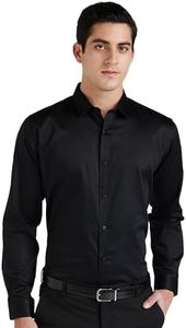 Van Heusen V Dot Men's Slim Fit Shirt (VDSFESLFY40519_Black 40)