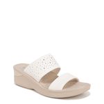 BZees Women's Sienna Bright Machine Washable Comfort Wedge Sandal, Sugar White, 10