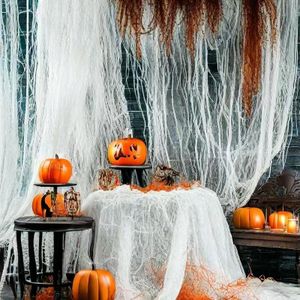 Halloween Decorations,197" x 85" Spider Web Decoration & Halloween Decor,DIY Stretch Cobweb,Gothic Decor,White Halloween Creepy Cloth, Goth Decor Outdoor Indoor Party Supplies,Haunted Mansion Decor