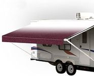 SunWave- RV Awning Fabric Replacement | RV Electric Awning Fabric Replacement | Premium Vinyl RV Canopy | Awning Replacement (12', Burgundy Fade)