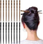 AddLotLot 16 PCS Retro Wooden Hair Sticks Bamboo Shape Hair Chopsticks, Vintage Elegant Hair Chopsticks Bamboo Shape Hair Pins for Long Hair Women and Girls Bun Hairstyles Decorative Holder