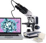 Swift Binocular Microscope Set with 5MP Camera and Slides,40X-2500X,Siedentopf Head,Professional Compound Lab Microscope for Adults