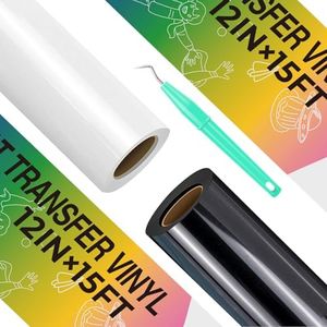 HTVRONT HTV Vinyl Rolls - 12" x 15ft Black & White Heat Transfer Vinyl