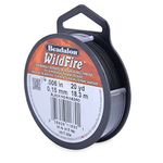 Beadalon Wildfire, 0.006 in, 0.15 mm, Break Strength 10 lb / 4.5 kg, Black, 20 yd / 18 m