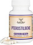 Pterostilbene Supplement 100mg Capsules (Third Party Tested) 60 Capsules, Superior to Resveratrol, Antioxidant for Longevity Support (Non-GMO, Gluten Free) by Double Wood