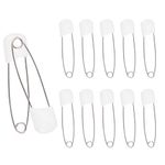 Safety Pins - 12 Pieces 5.5CM Stainless Steel Diaper Pins with Locking Closures, Plastic Head Cloth Diaper Pins for Nappies or Clothes.