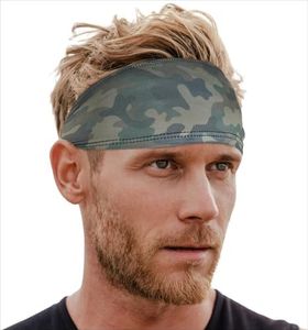 Tough Headwear Mens Sweat Bands - Athletic Headbands Men Cycling, Football, Baseball, Running, Tennis, Basketball - High Performance Headbands for Men/Women - One Size Fits Most - Military Camo