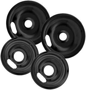 Electric Stove Drip Pans Set of 4 (2 x 6-Inch & 2 x 8-Inch) Stove Drip Pans for Electric Stove for Whirlpool, Maytag, KitchenAid & More – Compatible with W10290350 & W10290353 Stove Burner Drip Pan