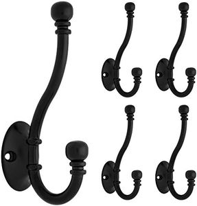 Franklin Brass FBCHHB5-FB-C Ball End Wall Coat and Hat Hook in Flat Black, (5-Pack)