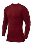 PowerLayer Compression Shirt for Men, Thermal Long Sleeve Tops Men Base Layers Men Running Cycling Gym Top Shirt - Cabernet, S