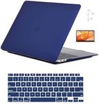 iFyx Case for MacBook Air 13 Inch 2020 Release A2337 M1 A2179 Keyboard Skin for New MacBook Air 13 Touch Id & Retina Display with Screen Guard, Dustplugs (Dark Blue)