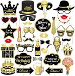 34PCS Birthday Photo Booth Props, L