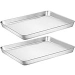 Baking Sheet Cookie Sheet Set of 2, Umite Chef Stainless Steel Baking Pans Tray Professional 16 x 12 x 1 inch, Non Toxic & Healthy, Mirror Finish & Rust Free, Easy Clean & Dishwasher Safe