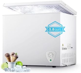 rosmena Chest Freezer, Deep Freezer 5 Cubic Feet with Removable Baskets & 7 Adjustable Temperature & Top Open Door, White Mini Deep Freezer Compact Freezer Suitable for Apartments(Down to -11°F)