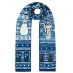 DOCTOR WHO Christmas Scarf - Official BBC Dr Who merchandise with TARDIS, Weeping Angels and Snowmen pattern - Xmas Gifts