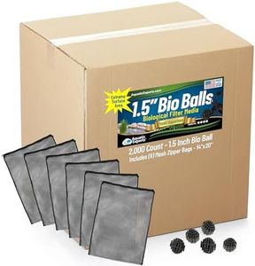Aquatic Experts Bio Balls Filter Media Bulk, 1.5 Inch Bio Balls for Pond & Aquarium Filters, Pond Filter Media for Outdoor Ponds, (2000 Count with 6 Mesh Bag)