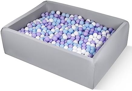 Foam Ball Pit for Children Toddlers, 47 Inch Rectangle Kids Ball Pool, Soft Ball Pit Large Size, Ideal Gift for Children Indoor and Outdoor Game (Balls NOT Included) Light Grey