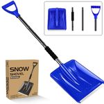 Blue Snow Shovel, New Blue Winter Snow Removal Tool, Detachable Three-Part Adjustable Long Handle, Large Capacity Lightweight Portable Sport Utility Aluminum Camping Shovel for Driveway Car