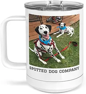 Personalized Insulated Tumbler Mug with Custom Photo, Logo or Design 15oz, White, Stainless Steel, Customized Coffee mugs, Father's Day, Travel Mug, Gifts for Him, Gifts for Her, Husband Dad Mom Wife