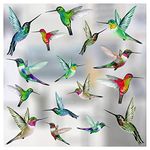 16 Mixed Beautiful Humming Bird Static Cling Window Stickers - Hummingbird Anti Collision Bird Strike Window Stickers - Unique Double Sided Print