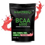 NAKPRO BCAA 6000 - Instantized 2:1:1 BCAA | 3g L-Leucine, 1.5g L-Isoleucinem, 1.5g L-Valine with Creatine helps in High Intensity Training / Workout | Post Workout Recovery Drink for Muscle Recovery and Lean Muscle Building for Men, Women & Athletes |400g Guava (40 Servings)