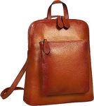 HESHE Backpack for Women Leather Backpack Purse Convertible Designer Bag Back Pack for Work Everything Bag, Sorrel-top Layer Cowhide Genuine Leather, L, Backpack