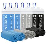 Sukeen Cooling Towels for Neck and Face (40" x 12"), Cooling Towel 6 Pack, Microfiber Best Sports Cooling Cool Towels for Hot Weather, Soft Breathable Cooling Towels for Sweat Athletes Men Women