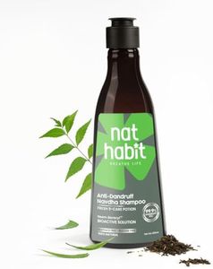 Nat Habit Anti-Dandruff Navdha Shampoo | Clinically Proven 99.9% Dandruff Removal | FlakeZero™ Technology with 5% Beracyl™ | Neem, Green Tea & Bhringraj | Sulfate & Silicone Free | 250ml